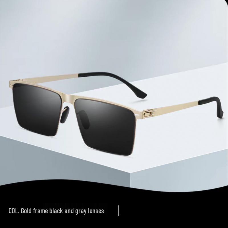 Men s Day  Night Photochromic Driving and Fishing Sunglasses with UV Protection золотая рама серая пленка