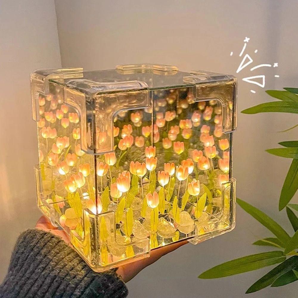 

Сделай сам Тюльпан Цветок Морской куб Трехмерный куб Тюльпан Зеркало Тюльпан Сад Ночной светильник Прикроватная тумбочка