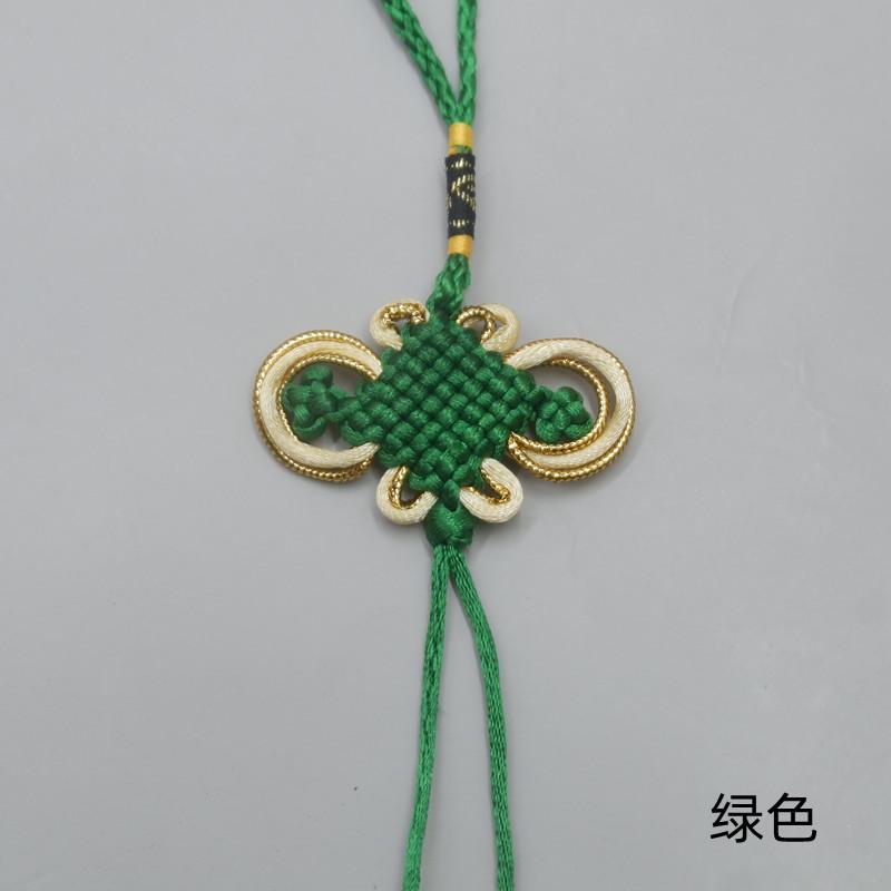 

Подвеска с китайским узлом, 8 пластин из богатой золотой нити, узел, плетение из проволоки своими руками, небольшая работа в процессе, украшение для ушей с бахромой eight plate gold edge single knot зелёный