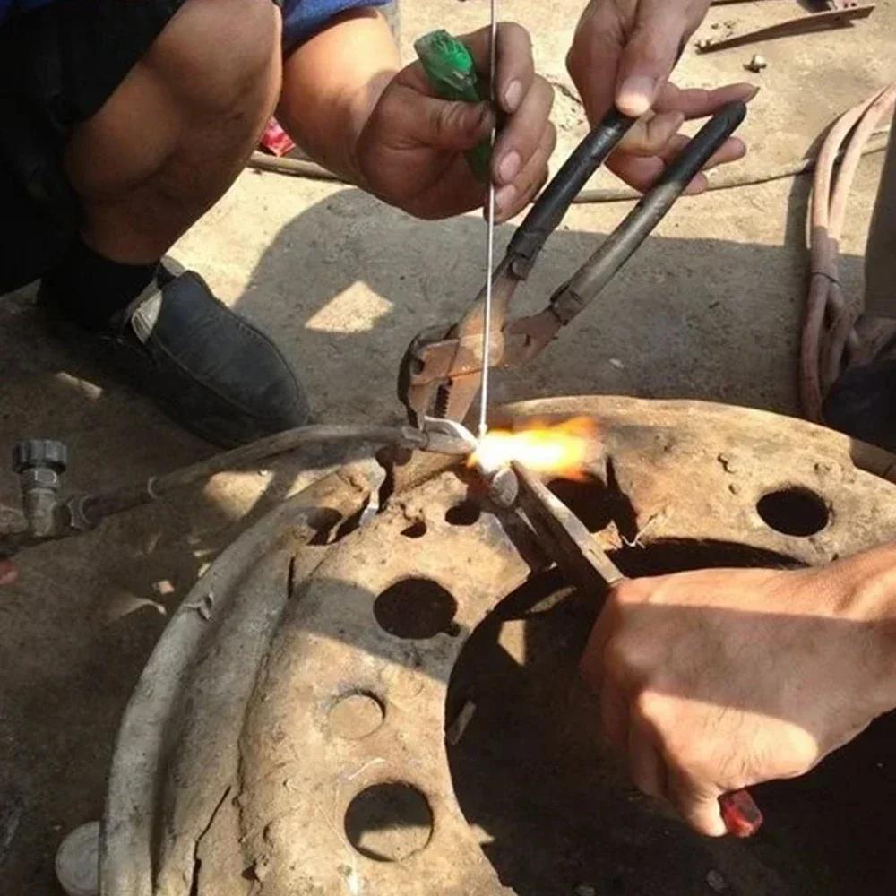 100/10PCS Aluminum Welding Rods Easy Melt Low Temperature Universal Silver Welding Cored Wire Solder Repair Holes Hand Tools