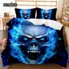 Hodeskalle Dynetrekksett Halloween Menn Skrekk Gotisk for Gutter Tenåringer Voksne Dobbeltseng Sengetøysett Queen King Size Polyester Dyne Trekk