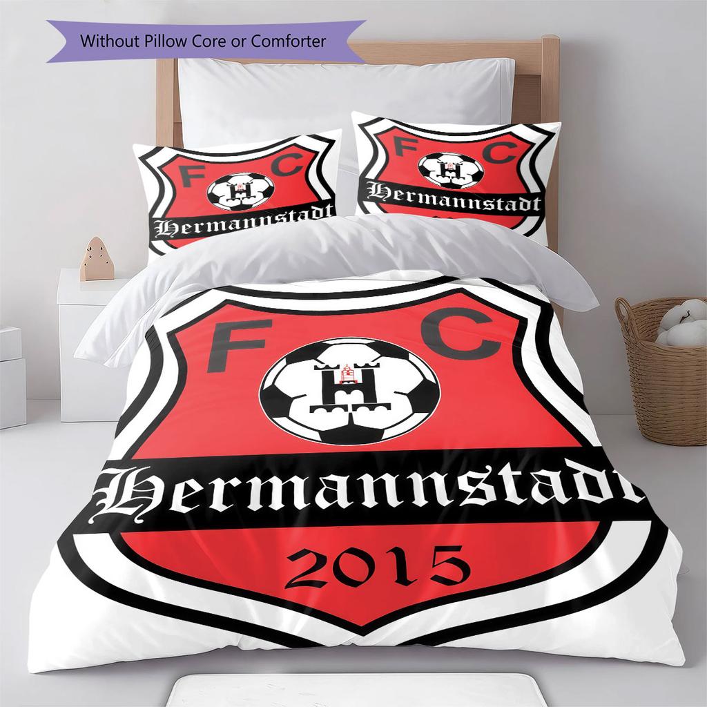 FC Hermannstadt Bedding Quilt Set Quilt Cover Pillowcase Home Decoration Birthday Gift (1 * duvet cover + 2 * pillowcase, without core)