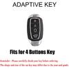 HIBEYO Key Fob Cover for 2018 2019 2020 2021 2022 Hyundai Santa Fe Venue Kona Veloster Palisade Elantra GT Accessories with Keychians Key Case Shell