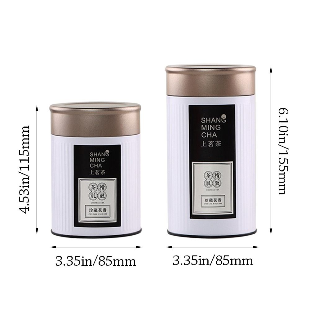 Creative Gift Portable Tea Can Damp-proof Tinplate Tea Box Sealed Double Lid Round Tea Tin Containers Green Tea