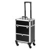 Makeup Trolley Suitcase Cosmetic Vanity Case With Adjustable Telescopic Handle 34L X 25W X 62H Cm Aluminum Black