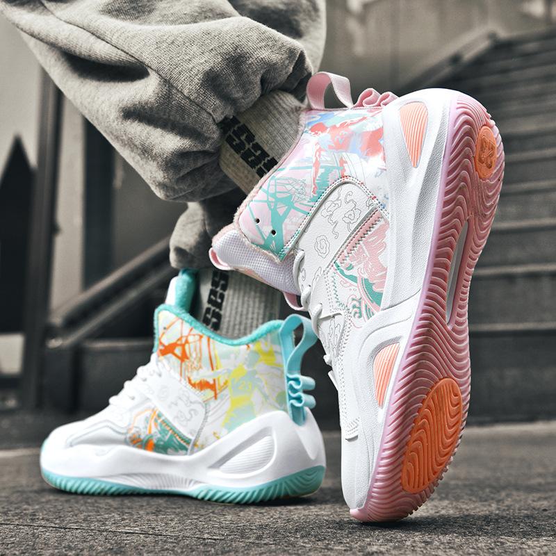 2025 New Warm Basketball Shoes High-top Sports Shoes Mandarin Duck Couple Student Training Shoes Actual Combat Cement Floor Sneakers