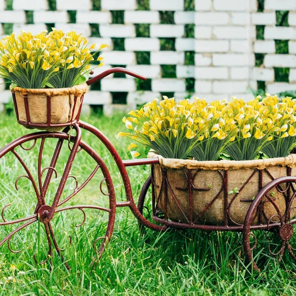 Künstlicher Calla-Lilien-Strauß 33cm Blütenköpfe für Heim-, Raumdeko, Garten, Außenbereich, Vase, Blume, Muttertag, Hochzeitsdekoration