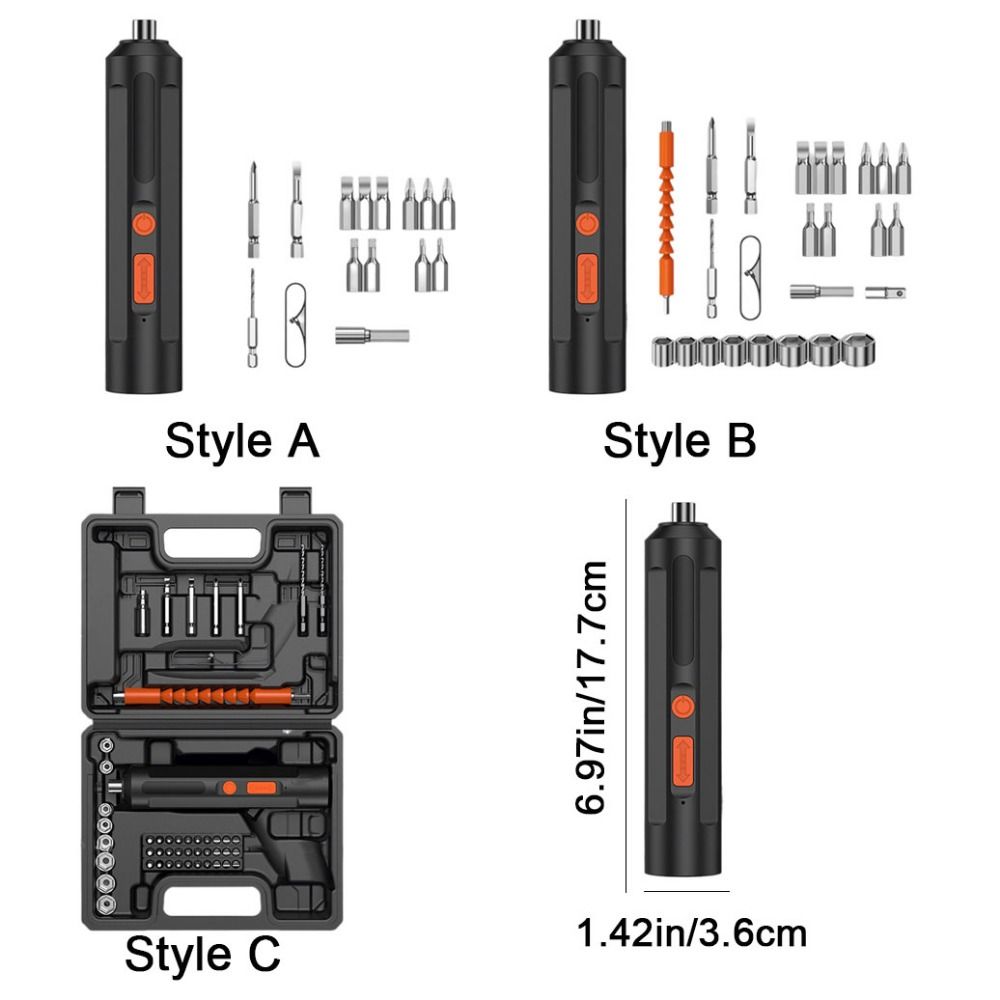 Lithium Battery Cordless Electric Screwdriver USB Rechargeable Power Drill Home Repair Tools