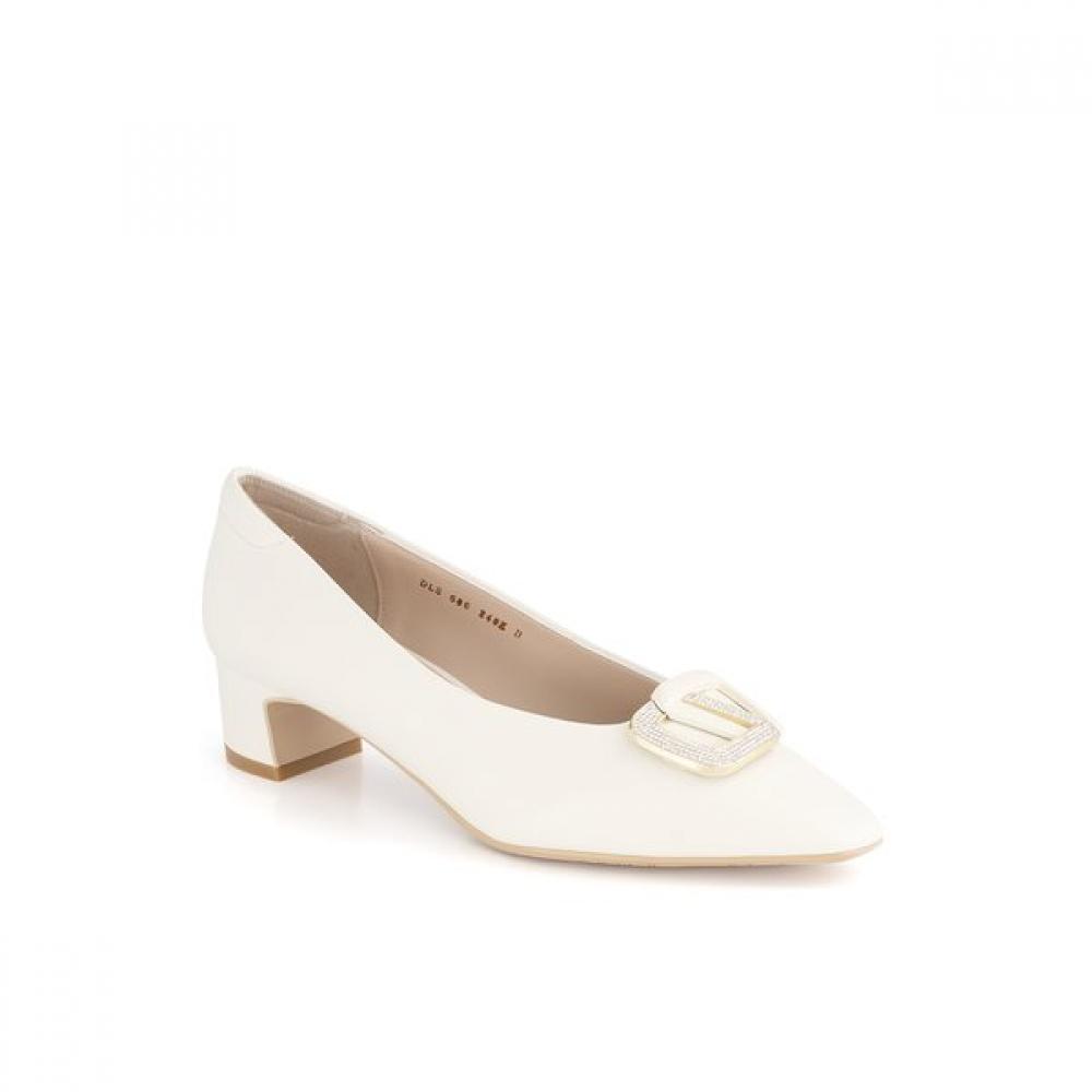 Daks Women Shoes 5cm Cubic Decor Semi Pumps Dls606ls35 225/IVORY (LS35)