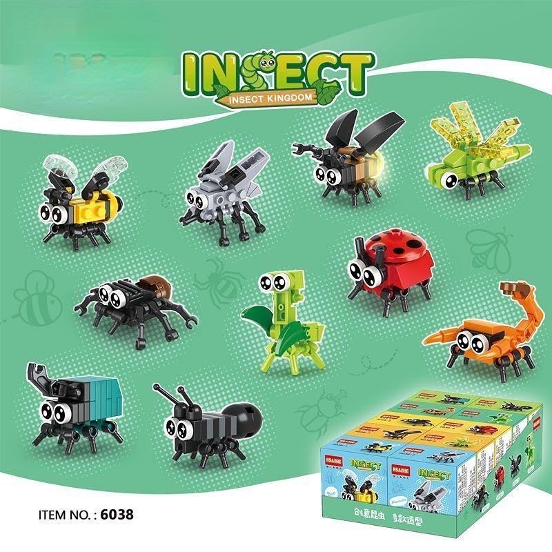 Esperto Creativo Mini Insetti Modello Animale Blocco Costruttivo Mattoncini Farfalla Modello Educativo Kit 10 in 1 Giocattolo Regalo di Compleanno per Bambini