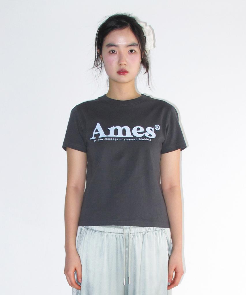 AMES-WORLDWIDE Basic Logo Tee Charcoal