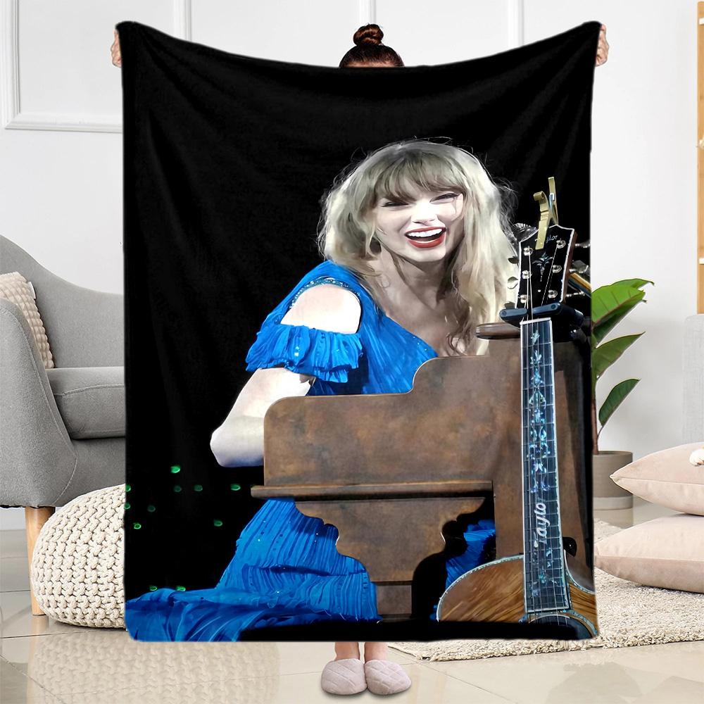 Taylor Swift Live Performance Flanelldecke - Weich und geeignet für Sofas, Betten, Büros, Reisen, alle Jahreszeiten, tolles Geschenk für Feiertage und Geburtstage.