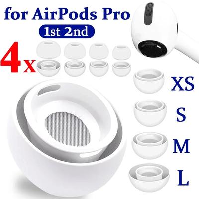 Punte di Ricambio per Auricolari XS/S/M/L Adatte per AirPods Pro 1 2 Morbido Silicone Antiscivolo Auricolari con Foro per la Riduzione del Rumore