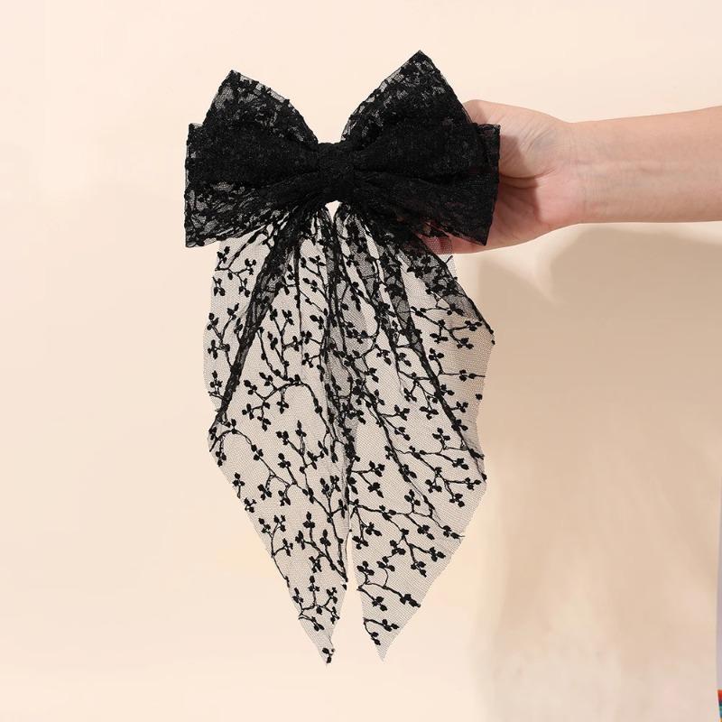 Süße Spitze Große Schleife Haarspange Elegant Stickerei Doppellagige Schleife Haarnadel für Mädchen Koreanische Kinder Accessoires Kopfschmuck Geschenk