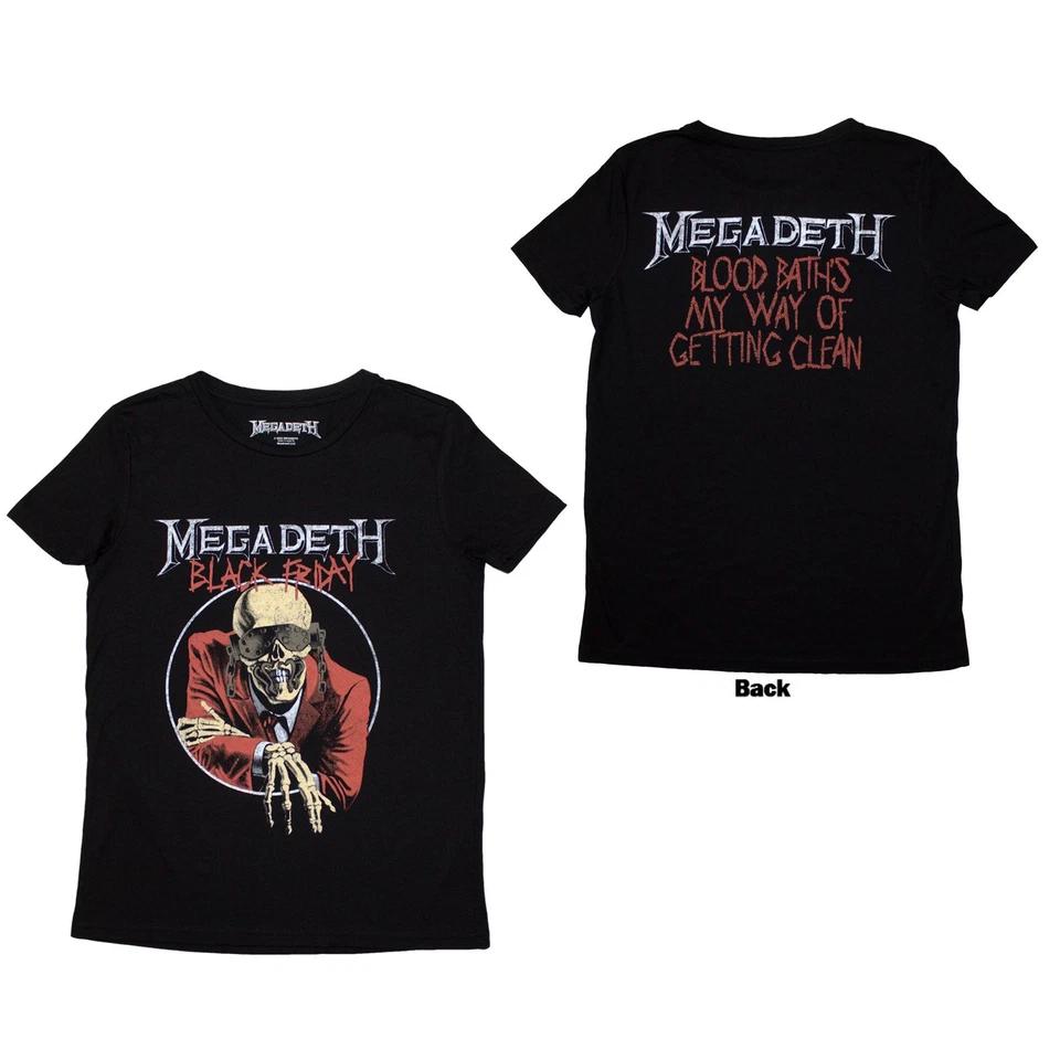 

Megadeth Ladies Slim Fit T-Shirt: Black Friday (Back Print) OFFICIAL NEW 3XL