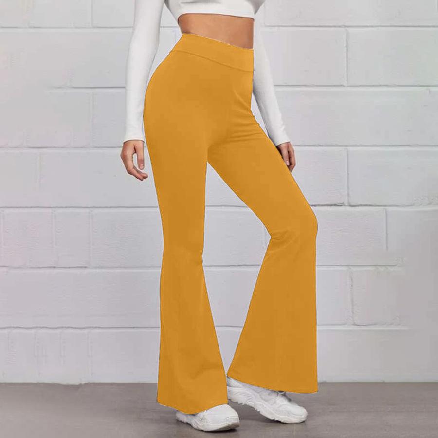 Women's Elastic Waist Solid Color Yoga Pants Athletic Running Casual Leggings