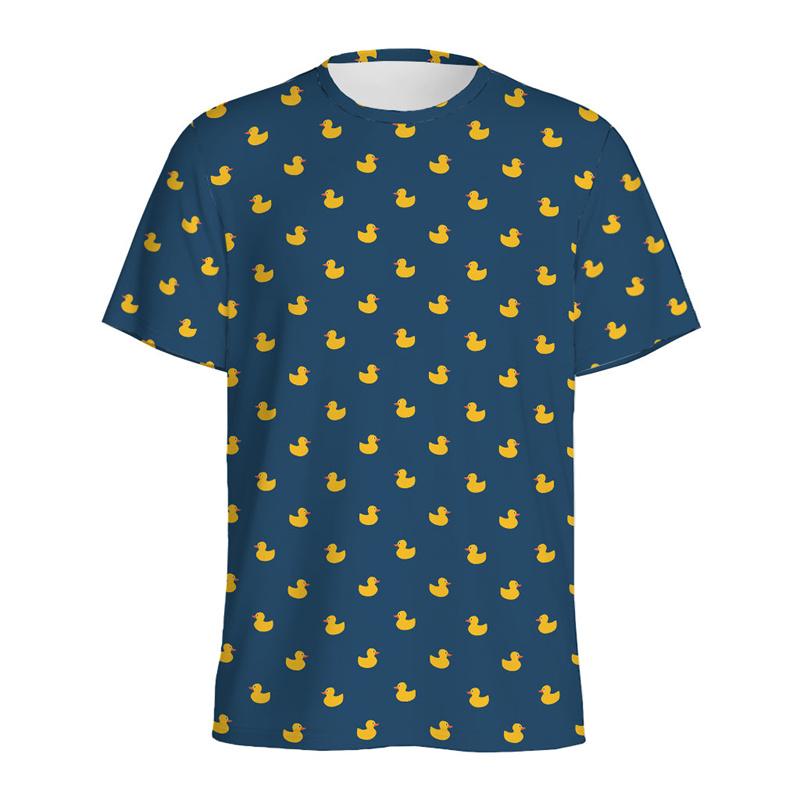 Summer Cute Rubber Duck Graphic 3D Printed Animal Ducks Pattern T-shirtCasual Tees Kids Short Sleeves