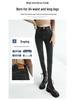 Women's Smoke Grey Fleece-Lined High-Waisted Denim Jeans, 2023 Trendy Stretchy Slim-Fit, Autumn/Winter Style, Flattering Small Leg Design