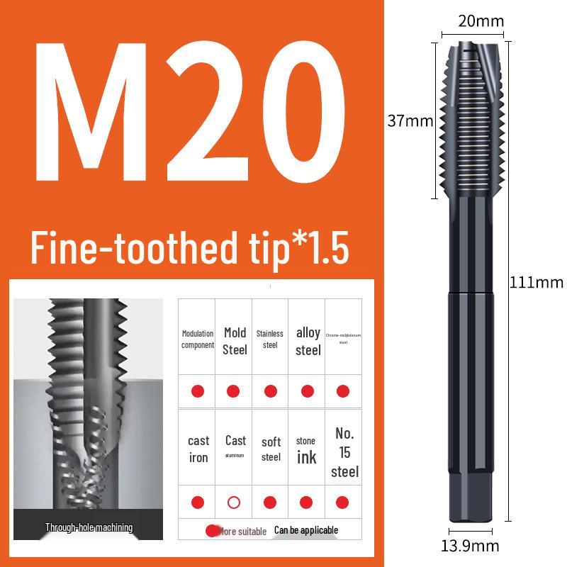 65° Nitridační strojový spirálový závitník pro nerezovou ocel, Velikosti M3-M12