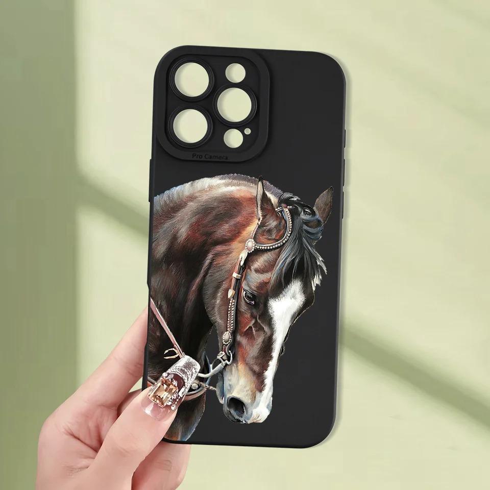 Creative Animal Pony Pattern Phone Case Suitable for iPhone 17 16 15 14 13 12 11ProMaxPlus Anti Drop and Shockproof Back Cover