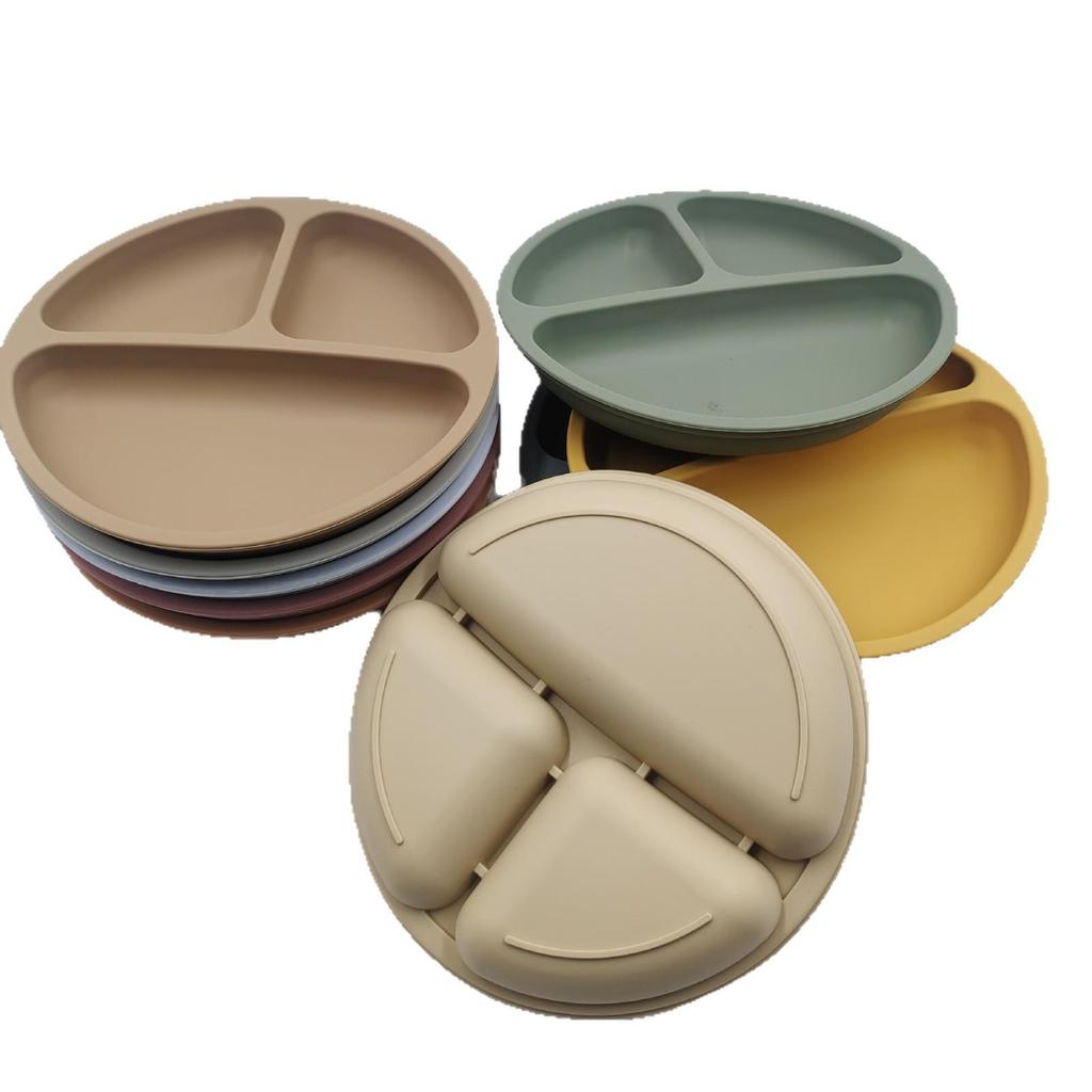 In-Stock Baby Silicone Meal Tray with Suction Cup - Compartmented Tableware