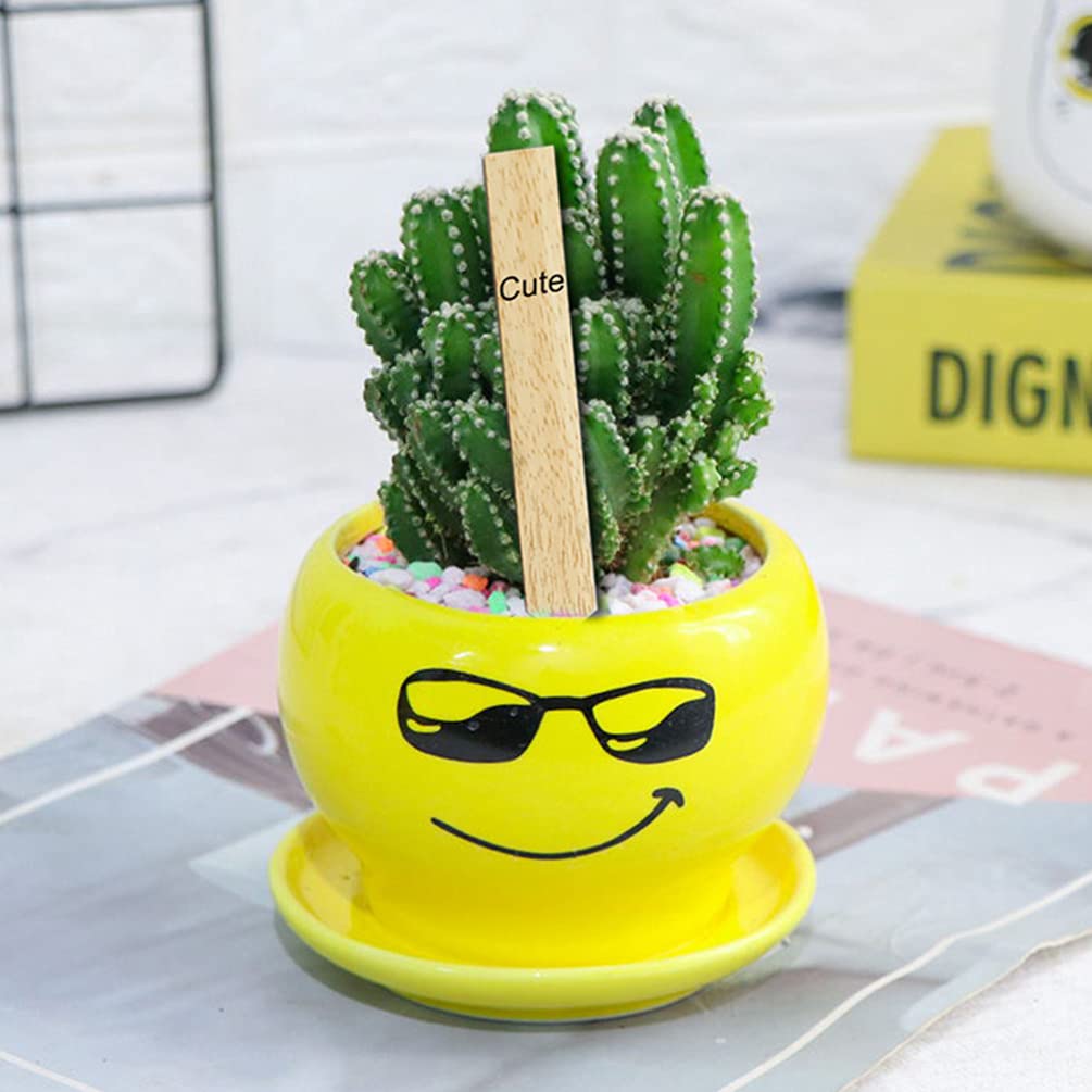 Amosfun Gardening Name Plates for Flower Pot Vertical Wood 50 Gardening Decoration Flower Easy To X 2 Cm Labels, Succulents, Tags, Wooden, Small,