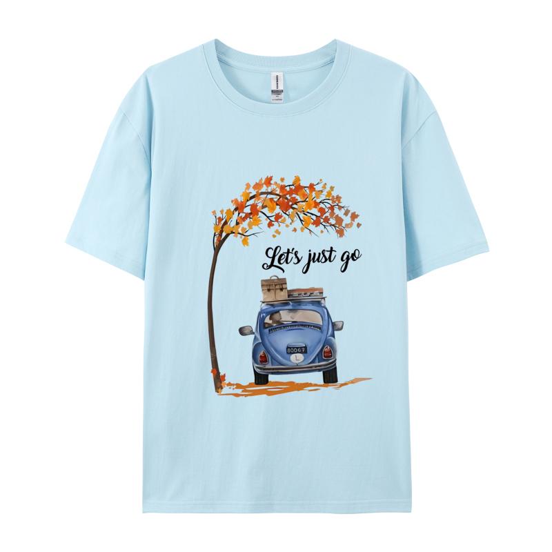 Travel Tshirt Letsjust Go Oneck Top Tshirts Thanksgiving Day Tees Short Sleeve For Unisex Discount Cotton