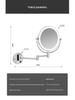 LED Bathroom Vanity Mirror with Folding Makeup Light - Wall-Mounted for Home & Hotel Use