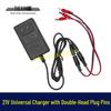 Dual-Head 21V Universal Lithium Battery Charger with Overload Protection (18/21/24V) Plug-In Type 08028