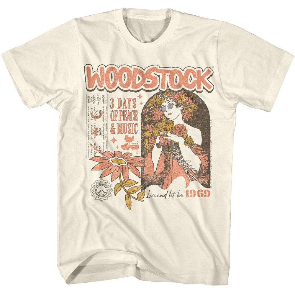 Woodstock Live And Let Live 1969 Men T Shirt Rock Soul Music Merch S