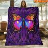 1pc 2D Flat Printing Spring & Summer New Arrival Vibrant Butterfly Themed Digital Print Blanket, Throw Blanket, Soft and Comfortable 100% Polyester Fi