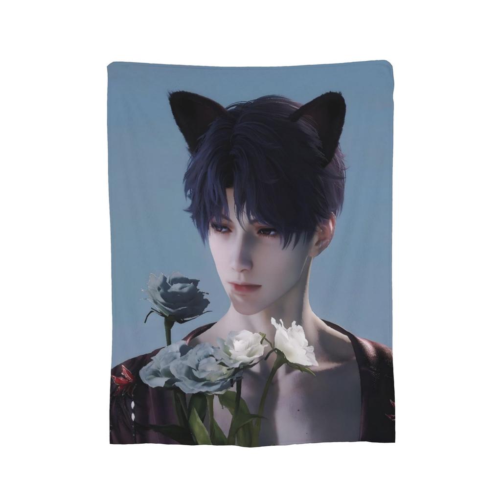 Love And Deepspace Rafayel Blanket Flannel All Season   Multifunction Super Warm Throw Blanket for Bed Outdoor Bedspread