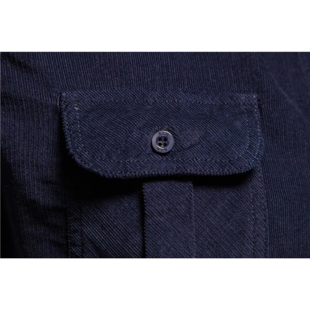TrendHub New Single Breasted 100% Cotton Men's Shirt Business Casual Fashion Solid Color Corduroy Men Shirts Autumn Slim Shirt Men