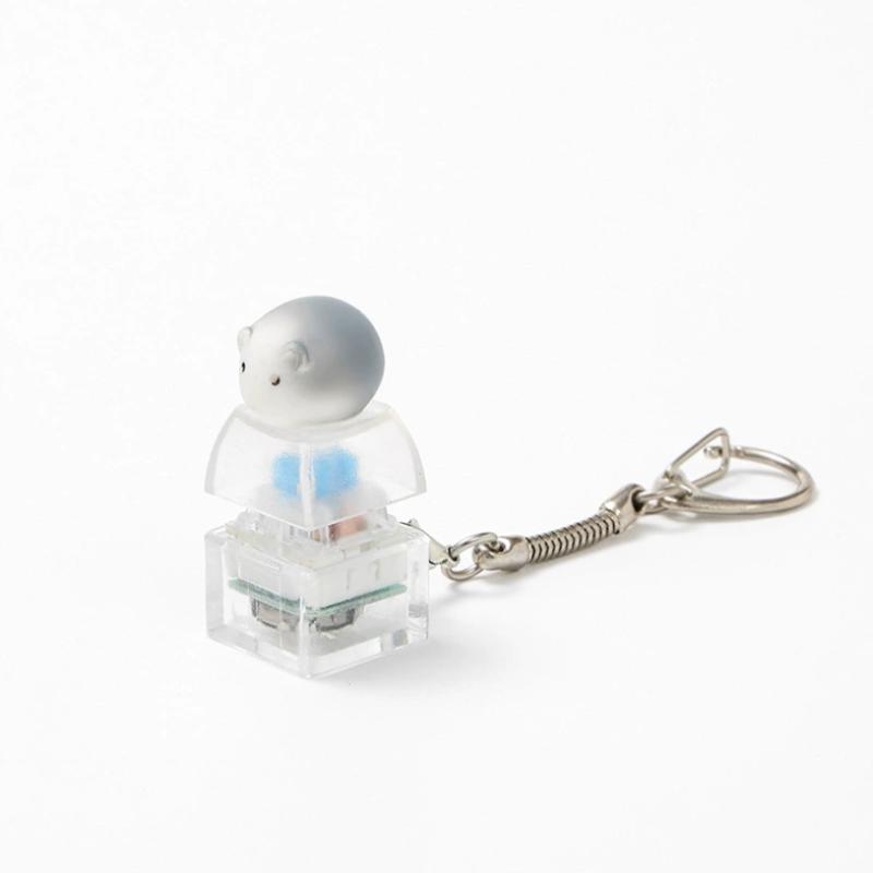 Animal Keyboard Fidget Keychain Finger Button Clicker Decompression Toy With Colorful Lights