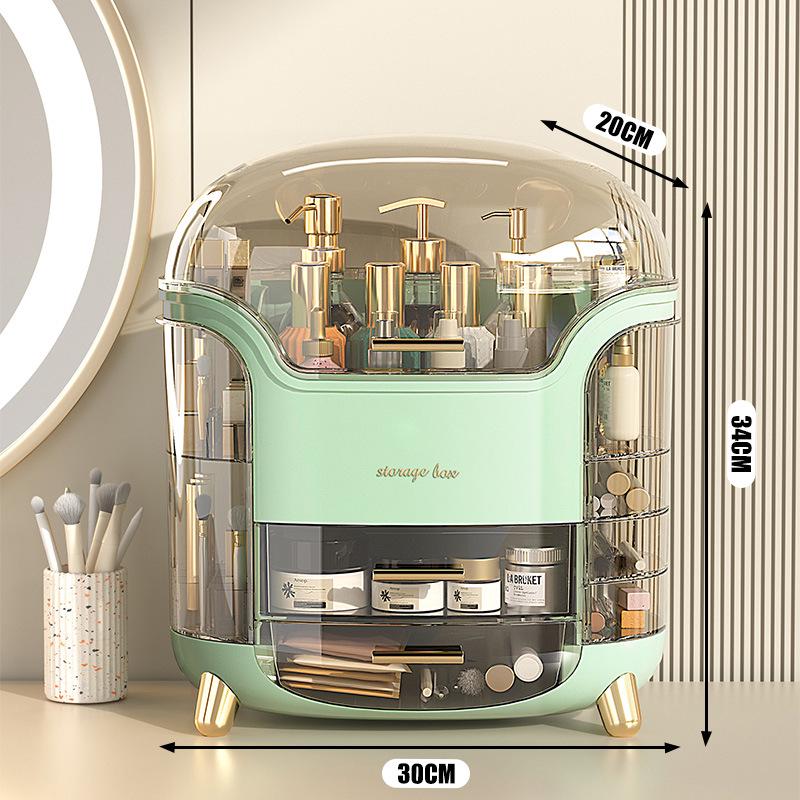 Transparent Desktop Cosmetic Organizer - Dustproof Skincare and Lipstick Storage Box 30*20*34cm