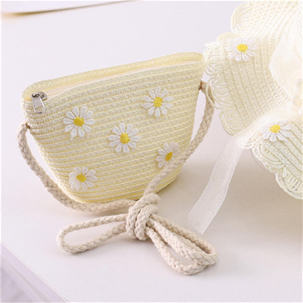 Handmade Straw Bag Women Woven Beach Crossbody Bag Ladies Shoulder Rattan Handmade Knitted Candy Color Small Handbag