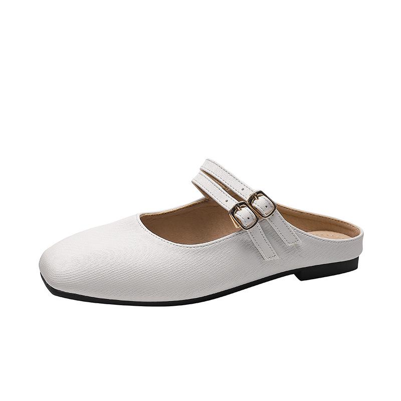 Women's 2024 Summer Flat Mule Slippers - Pointed Toe, Half Coverage, Evening Wear