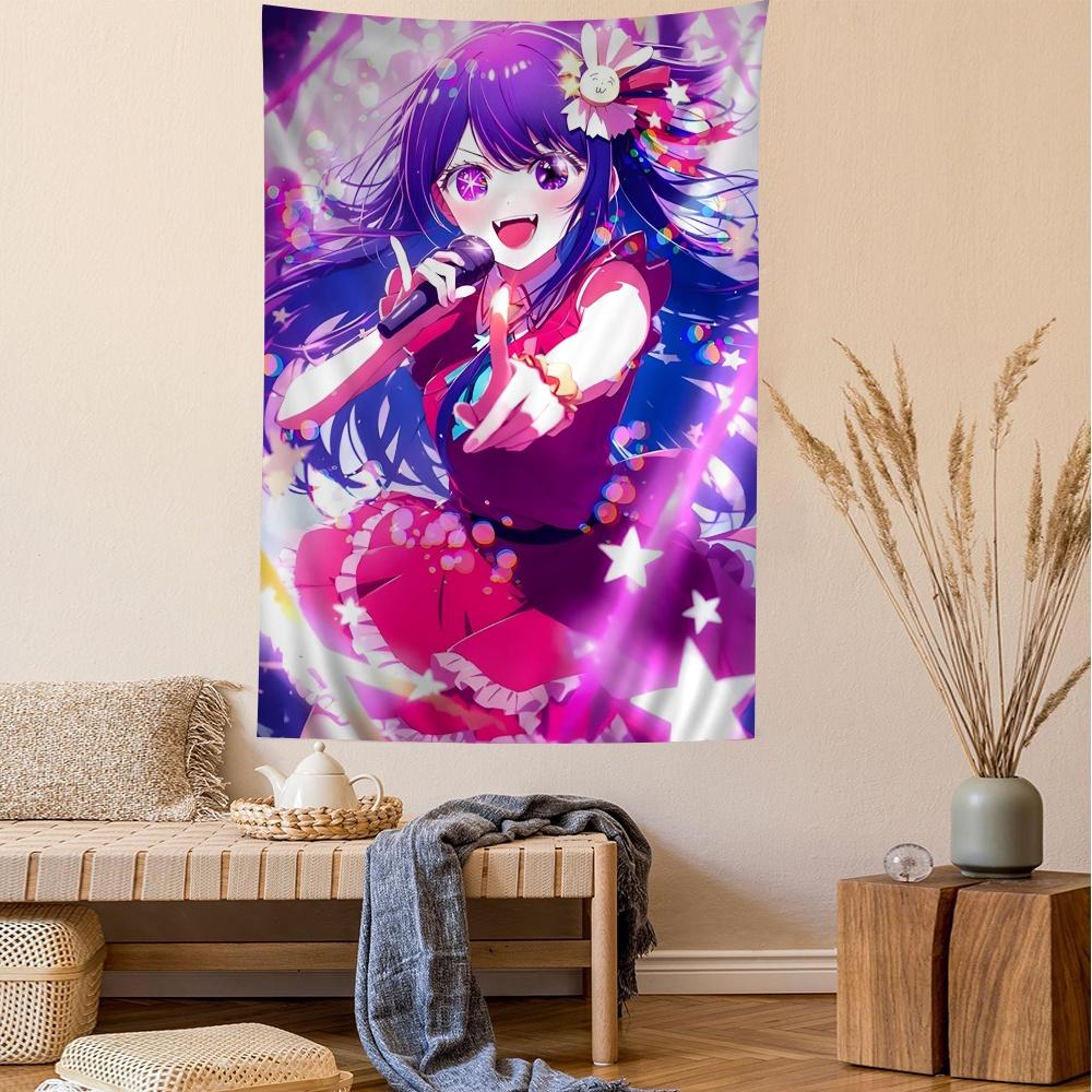 

2025 горячая распродажа Аниме О-Оши Но Ко Хосино Ай Подвесной Богемский гобелен Подвесной Таро Хиппи Настенные ковры Общежитие Японский гобелен 29x37in