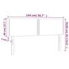 Vidaxl Bed Headboard with LED, Black, 144X5X78/88 Cm, Velvet