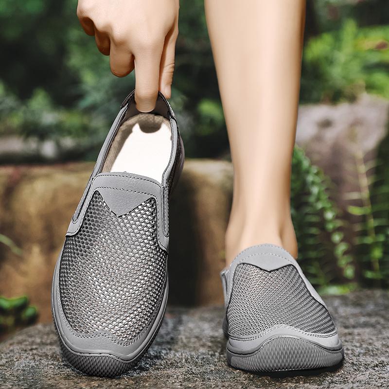 Sommer Männer Verschnaufpause Mesh Casual Schuhe Männer Müßiggänger Komfortables Fahren Schuhe Mokassins Mann Wohnungen Schuhe