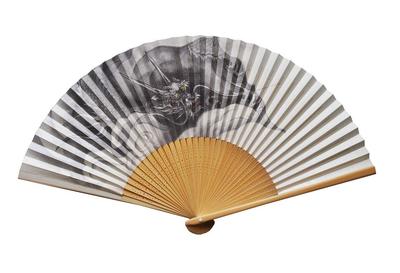 Japanese Paper Folding Fan with Dragon Pattern <For Men>