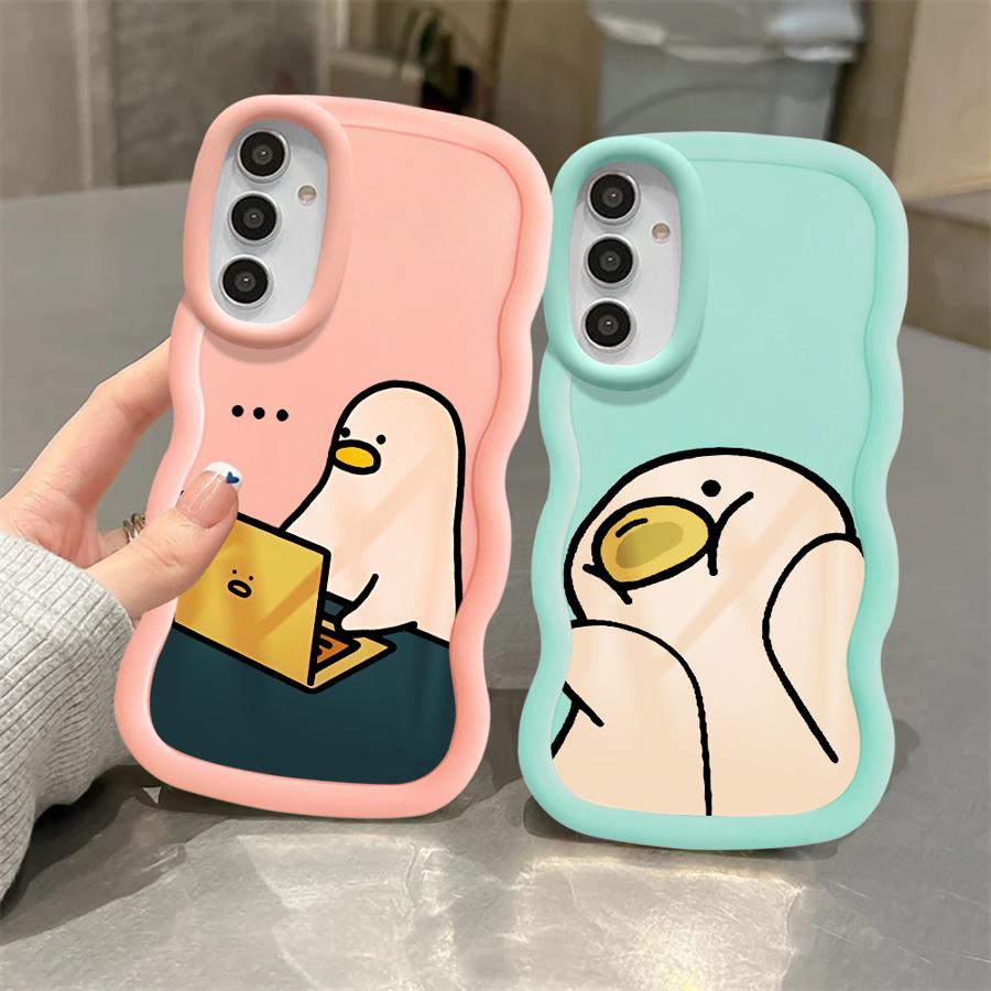 Cute Duck Soft Phone Cover Case for Samsung Galaxy A11 A12 A13 A21s A14 A16 A52 A15 A33 A05 A03 A04 A06 A22 A53 A23