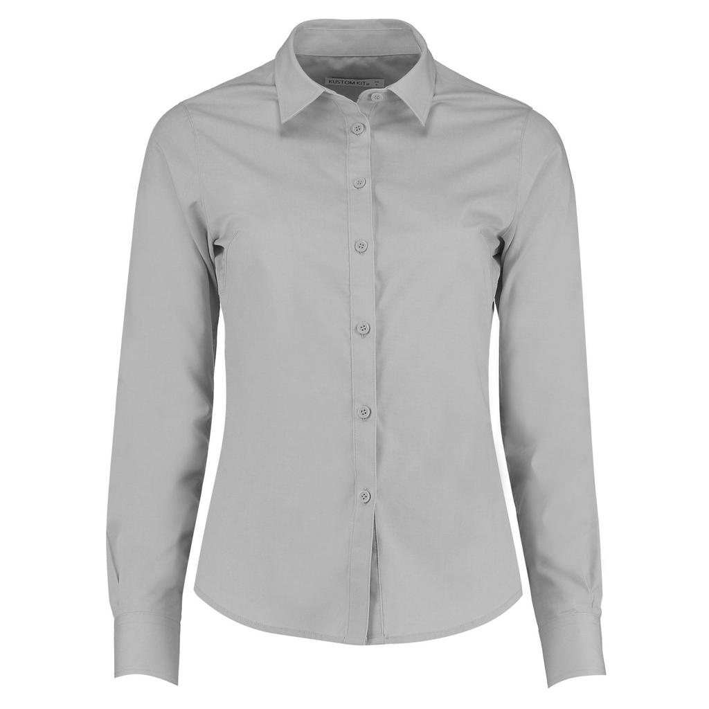 Kustom Kit Womens/Ladies Poplin Tailored Long-Sleeved Shirt