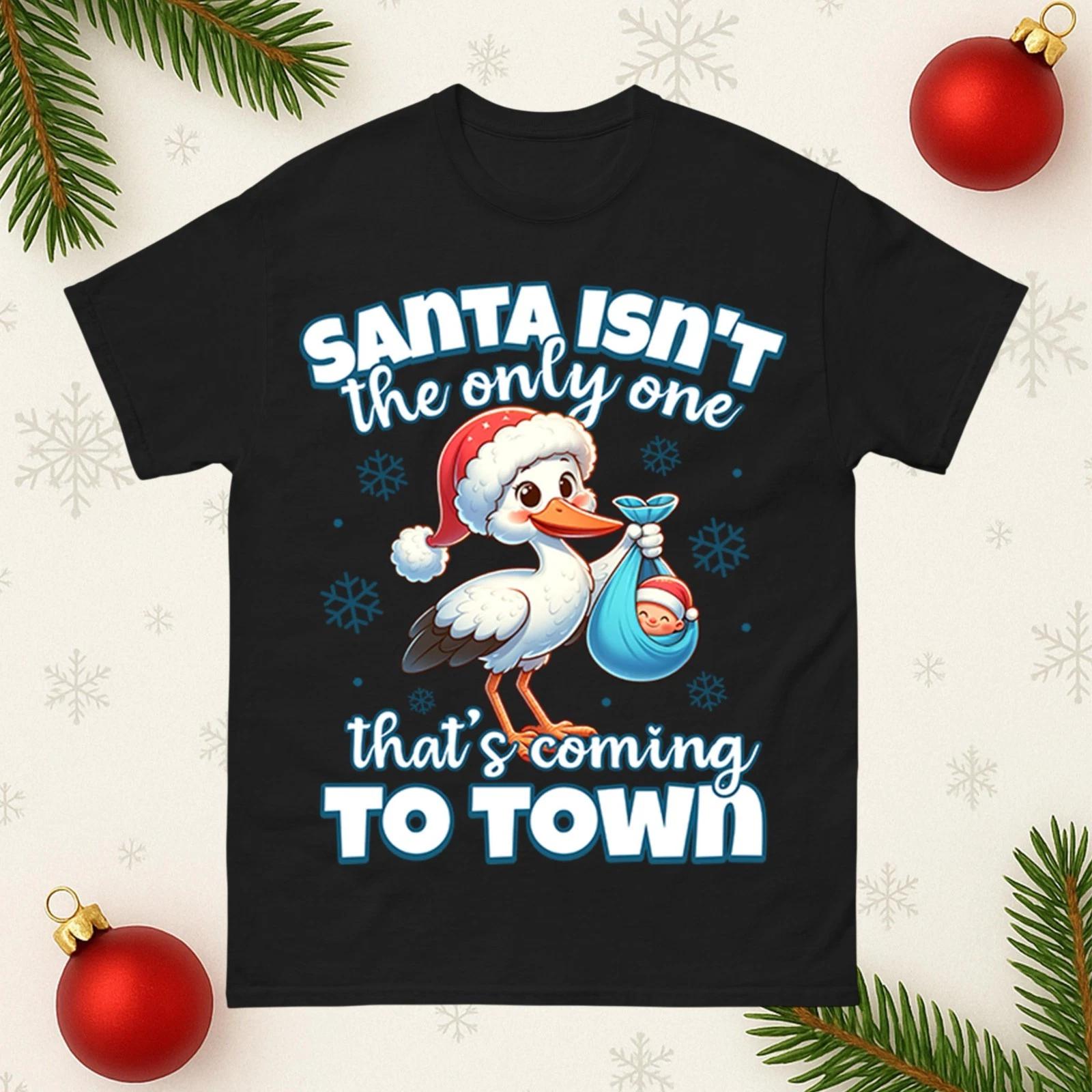 Pregnancy maternity Funny Christmas T Shirt, Xmas Pregnancy Reveal T Shirt Gift S