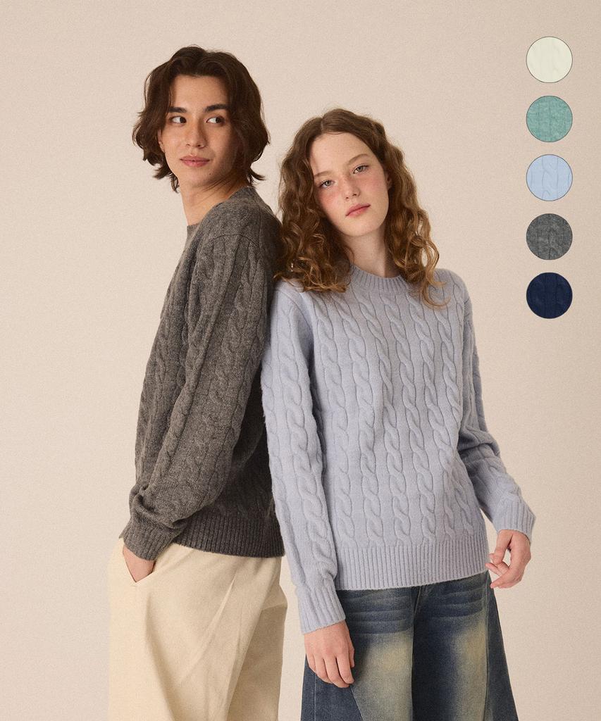 CUTZ [2Pack] Essential Soft Touch Crew Neck + Cable Knit (Type A)