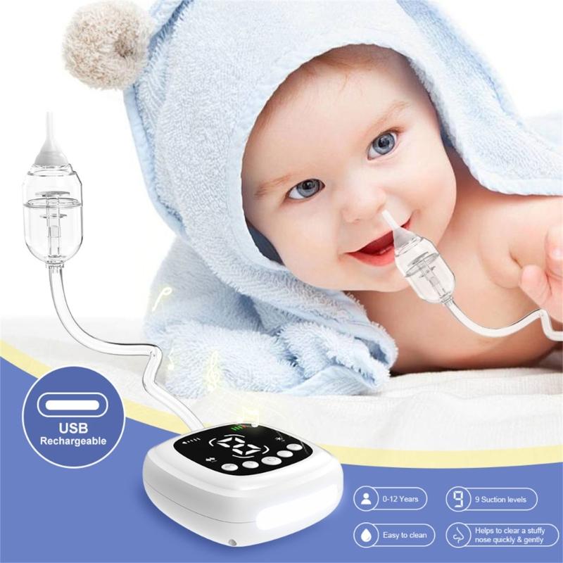 Baby Nasal Suckers Nose Aspirator for Child Automatic Nose Cleaner with Light and Rhyme Soothing Function