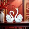 Schwanenpaar Figuren Liebesvögel für Heimdeko, Romantischer Jahrestag, Geburtstagsgeschenk-9cm