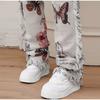 Vintage Digital Animal Printing Loose Jeans Men Mid Waist Casual Pants 2025 Spring Autumn Fashion Streetwear Long Denim Pant for Male