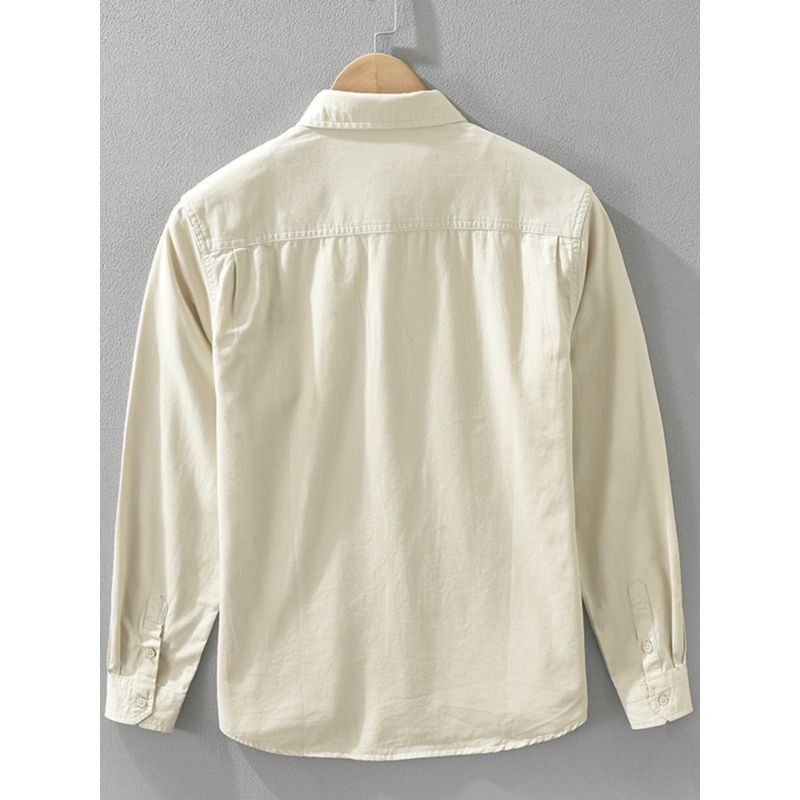 Spring & Fall Japanese Hong Kong Style Fresh Minimalist Long Sleeve Shirt Men Pink Loose Leisure All-Matching Shirt Coat Pure Cotton