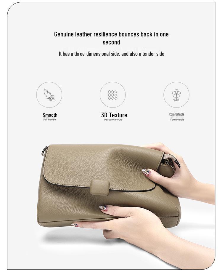 Borsa a Tracolla da Donna in Vera Pelle - Alla Moda, Versatile, Borsa a Spalla Antifurto per Mamme, Piccola Taglia, Estate 2026